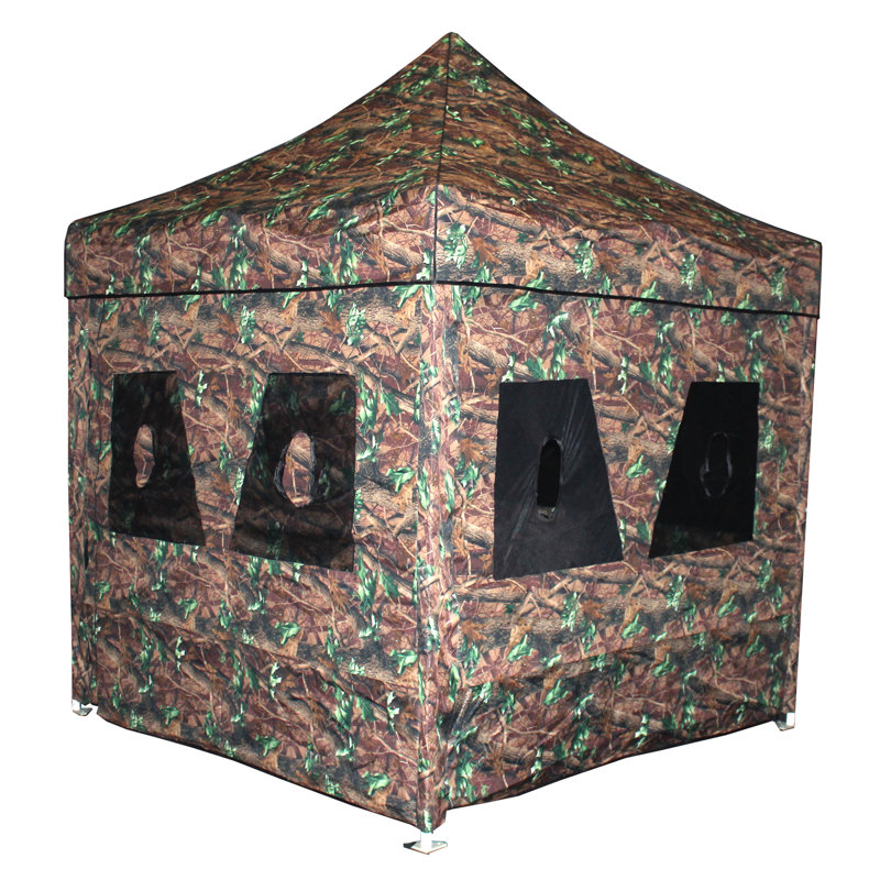 Hunting Blind Instant Pop Up Tent 8ft x 8ft Aluminum Frame with Guy Ropes and Stakes