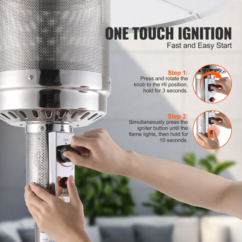 Bronze 50000 BTU Propane Patio Heater with Round Table Design