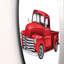 Camionnette rouge rétro - peinture sans cadre