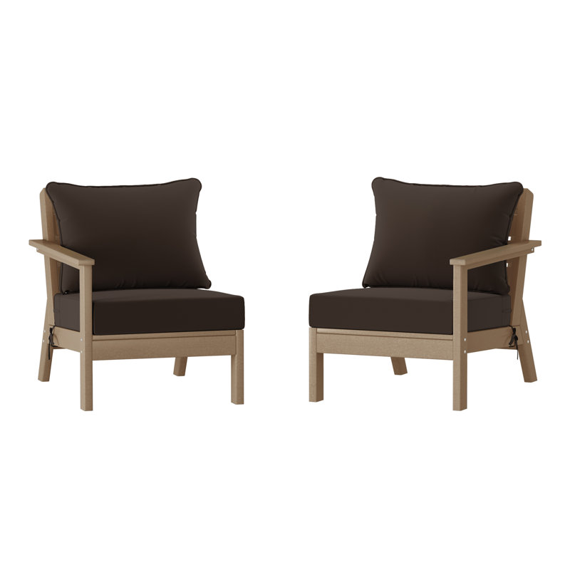 Deep Seating Set With Cushions, Light Brown, Brown