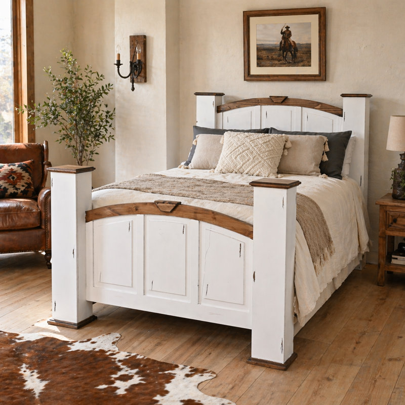 Whitewashed Adobe Queen Bed