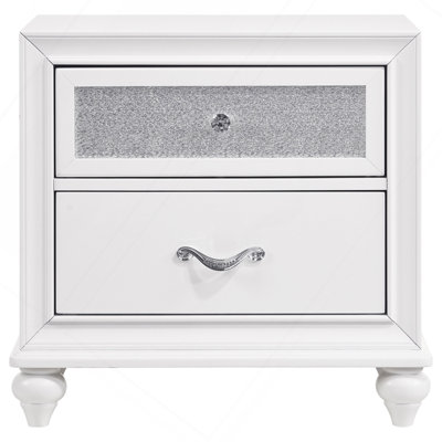 Barzini 2-Drawer Nightstand White