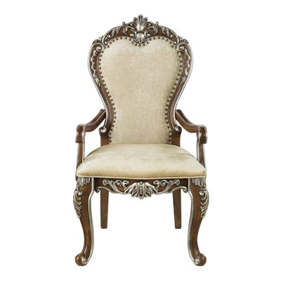 Chaise avec accoudoirs à finition chêne antique Latisha (ensemble de 2)