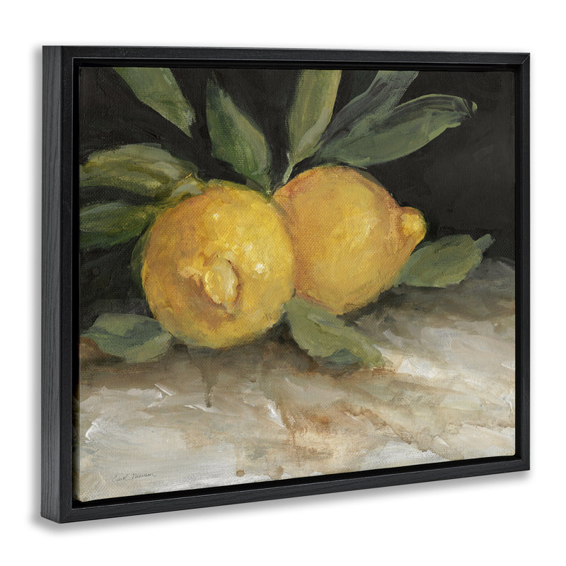 Art mural sur toile flottant, "Traditional citrons traditionnels" par Carol Robinson, Cadre flottant noir de jais