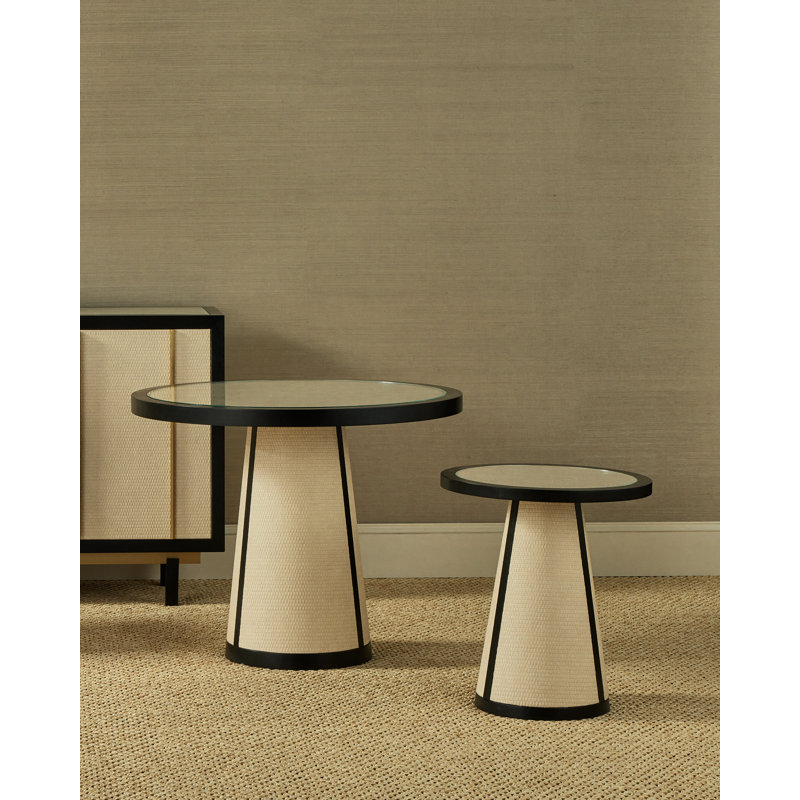 Deanna Raffia Entry Table, 24" H x 22" W x 22" D