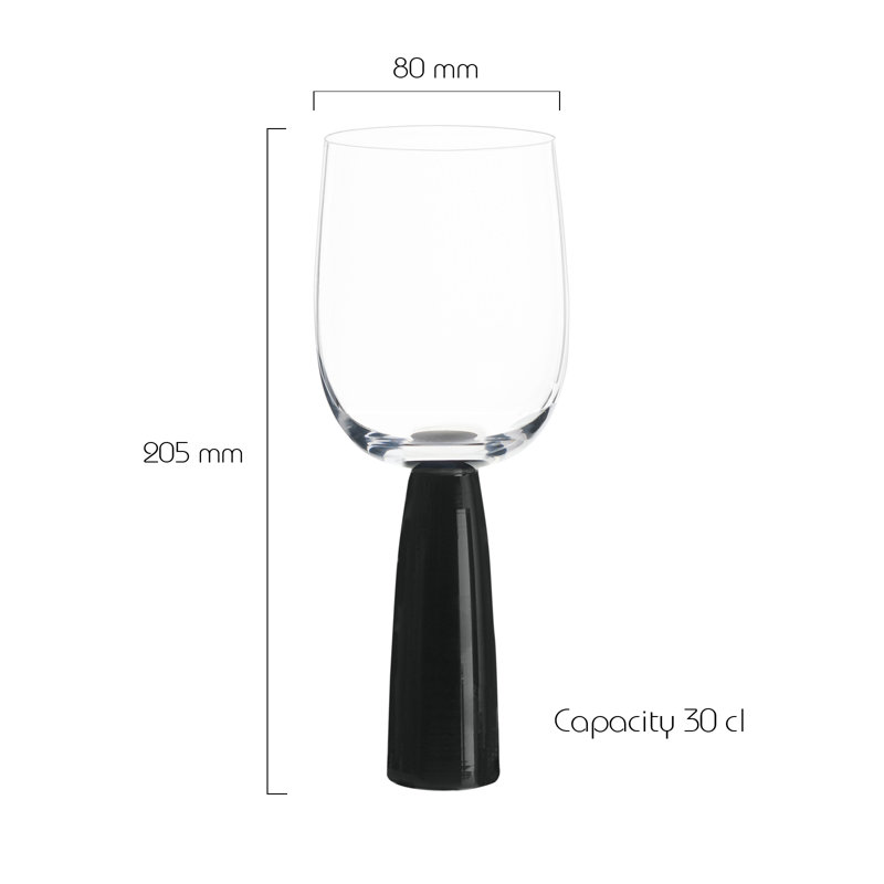 Oslo Wine Glasses, Black