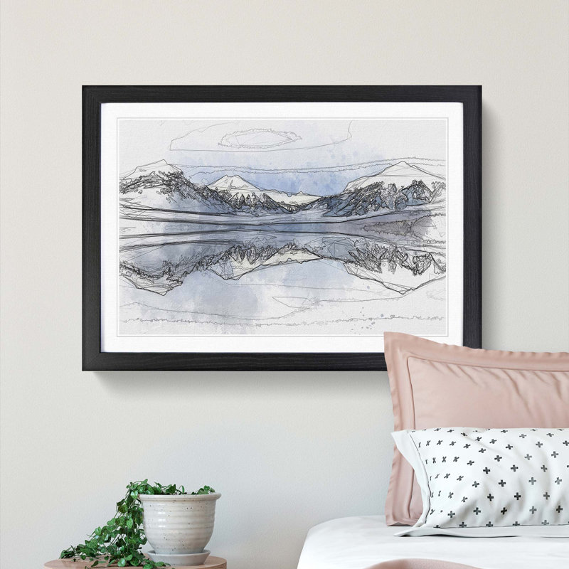 Lake McDonald in Montana in Abstract - Picture Frame Graphic Art Print, 48cm H x 65cm W x 2cm D, Black Framed