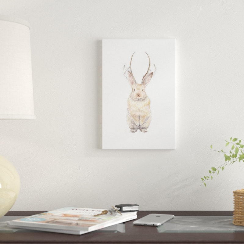 « jackalope », impression sur toile tendue, H 40 po x l 26 po x P 1,5 po, Pas de tapis, Toile tendue