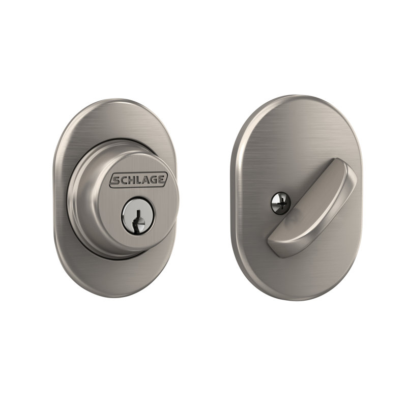 Single Cylinder Deadbolt With Remsen Trim, Satin Nickel