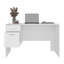 Bureau blanc à 2 tiroirs avec tiroir verrouillable pour un rangement organisé et sécuritaire, parfait pour le bureau à domicile