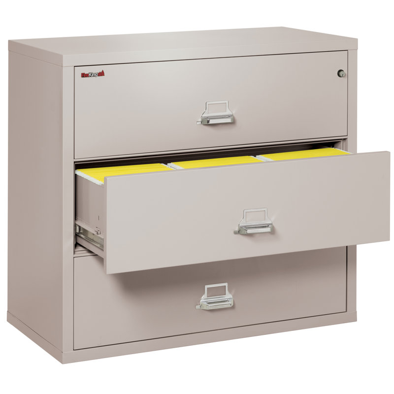 3 - Drawer File Cabinet, Key Lock, Platinum