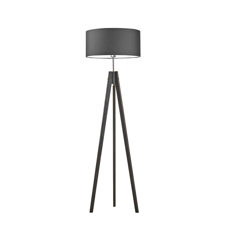 Arbutis 138cm Tripod Floor Lamp, Grey, Black