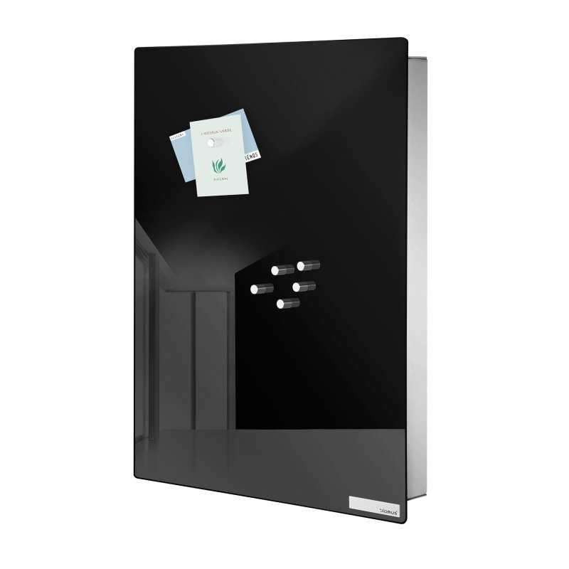 Velio Key Box/Magnetic Glass Board, Black