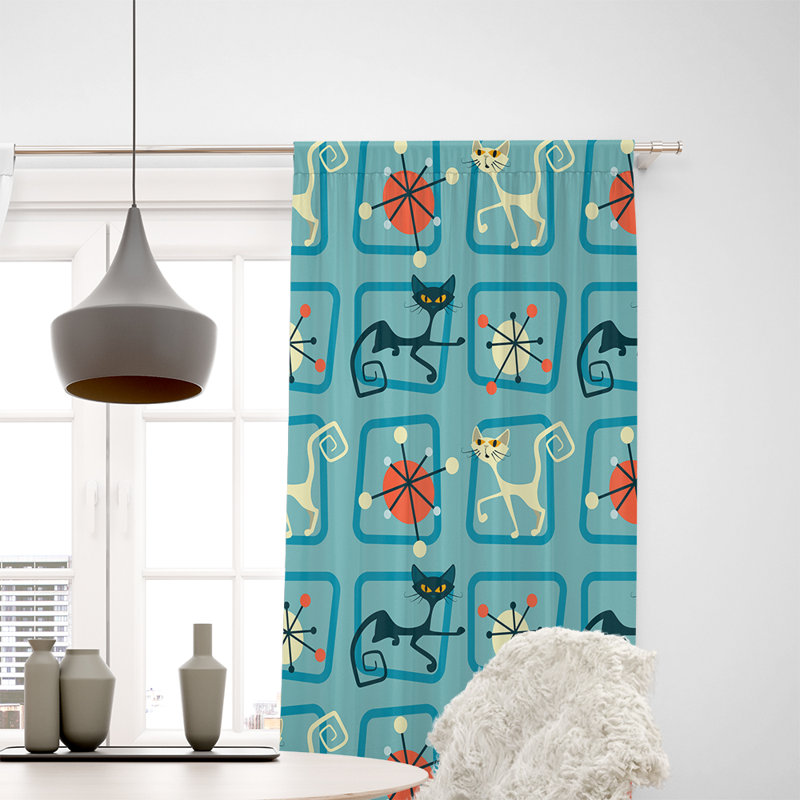 Rideaux semi-transparents Cat, l 56 po x L 78 po