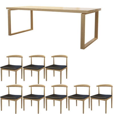Nordic style solid wood dining table set