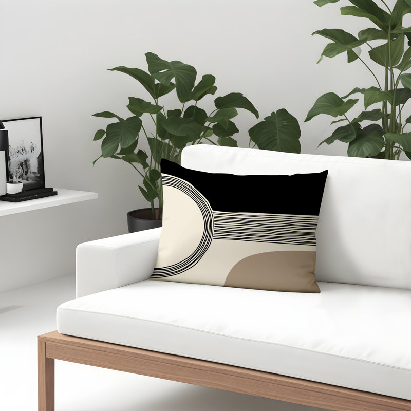 Housse et insert de coussin rectangulaire intérieur / extérieur Cassie, Beige, H 14 po x l 20 po
