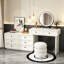 Table de maquillage de style buffet blanc de 43,31 po avec miroir