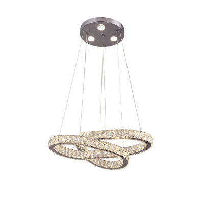 Lustre géométrique à DEL Maida avec cristaux transparents