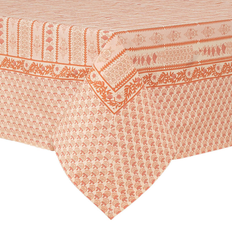 Provence Avignon Handmade Floral Tablecloth, 86" L x 59" W, Pistache