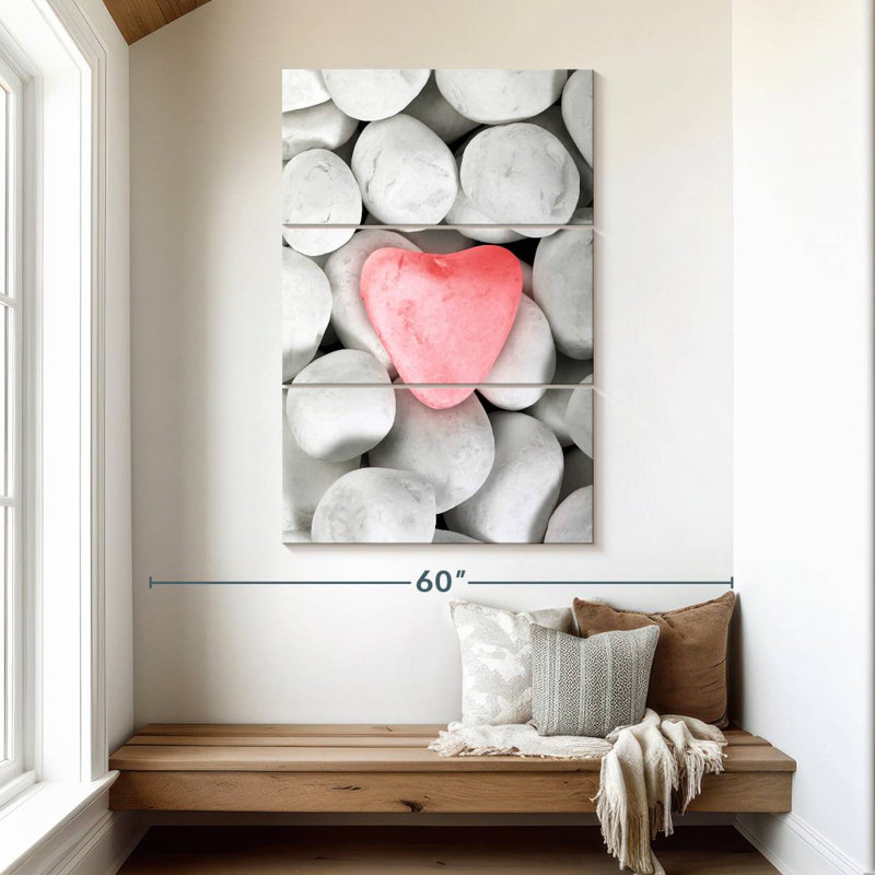 Alvord Heart On Pebbles, 50" H x 32" W