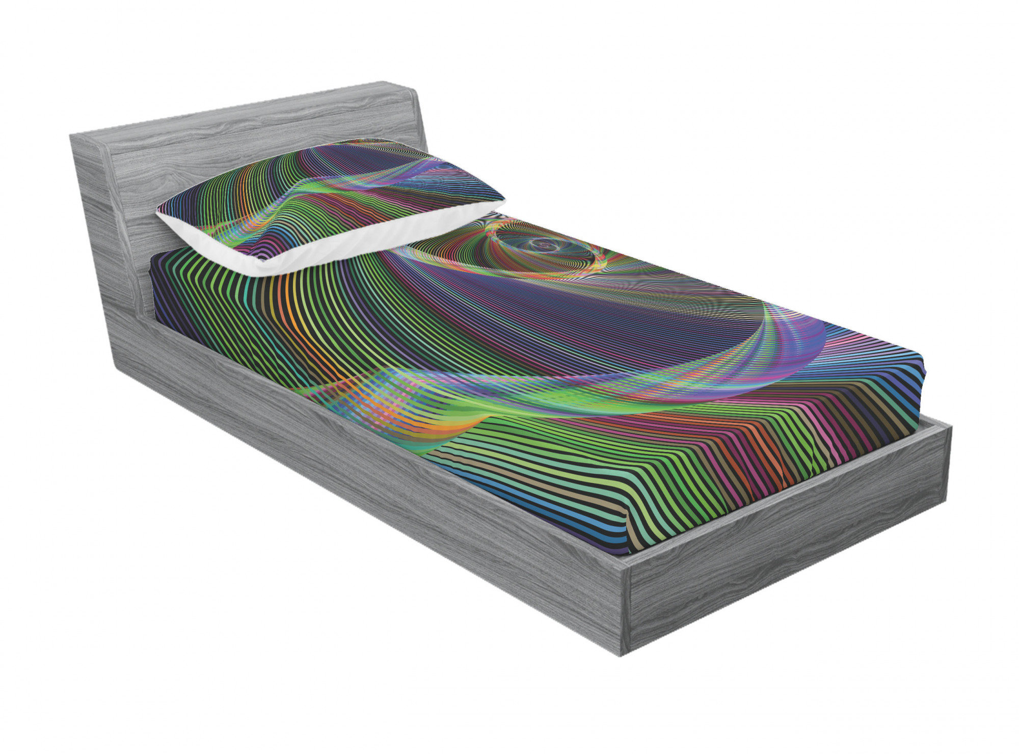 Abstract Sheet Set Ambesonne Spiral Digital Background Energy Motion Swirl Modern ...
