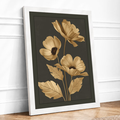 Golden Study Botanical - Framed Print