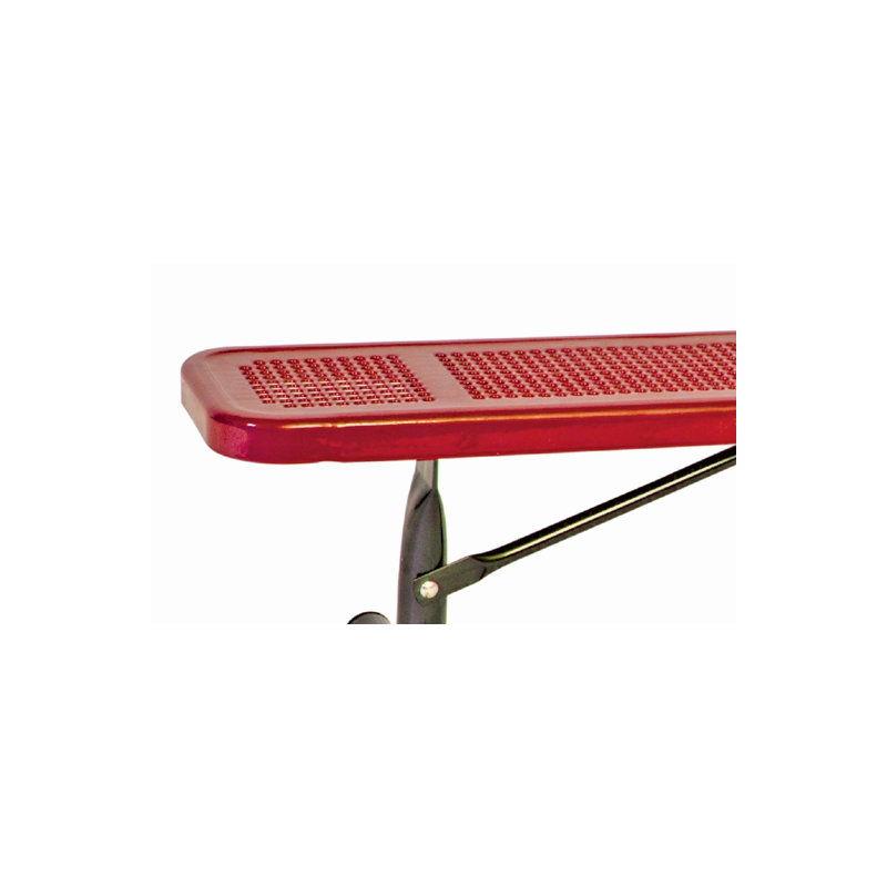 Banc de pique-nique en acier, Noir / rouge, H 18 po x l 96 po P 12 po