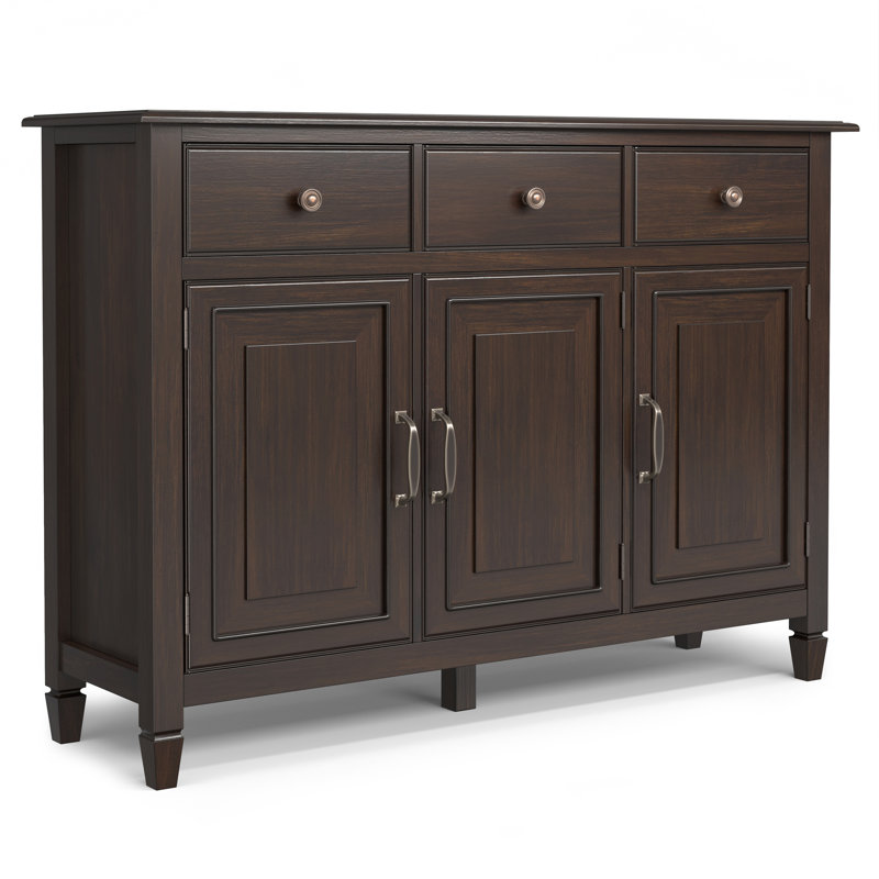 Connaught 51"W Solid Wood 3-Shelf Entryway Storage Cabinet with 3 Storage Drawers
