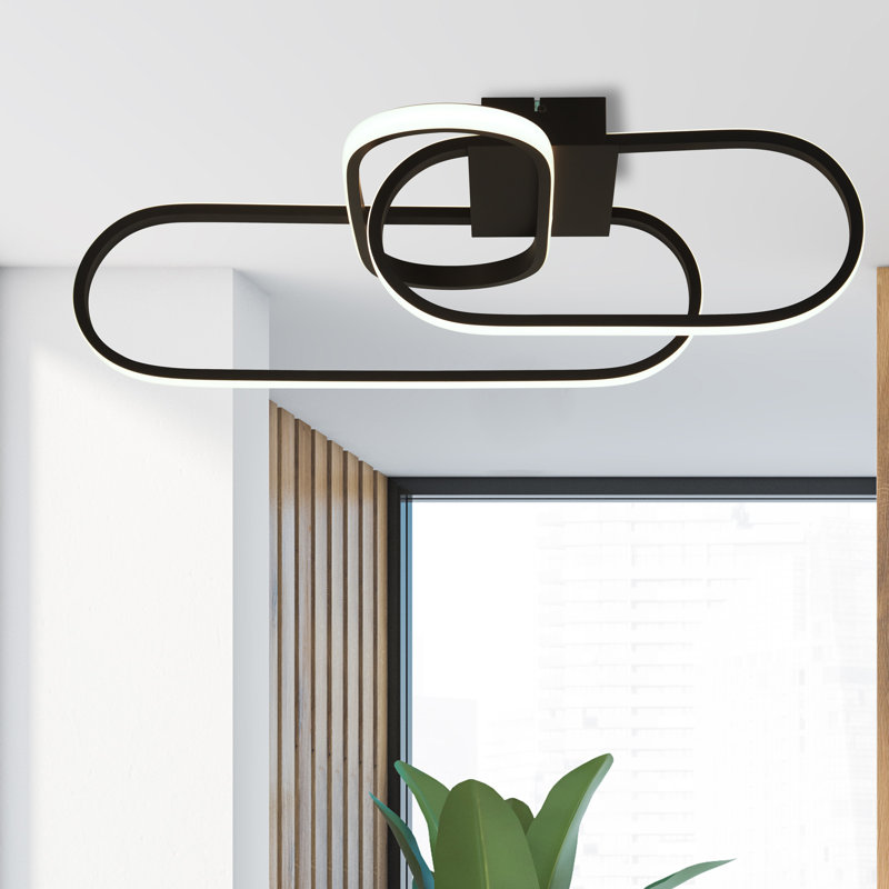 Buntine LED Flush Mount, Black