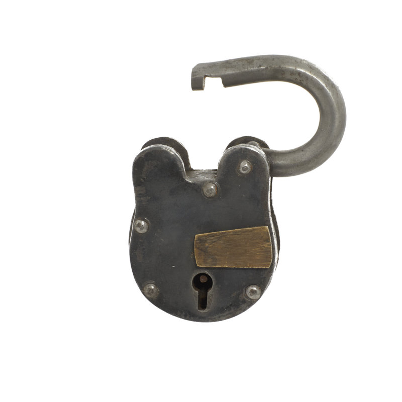 Serrure et clé Dominick, Gris patiné, H 2,35 po x l 2 po x P 4 po