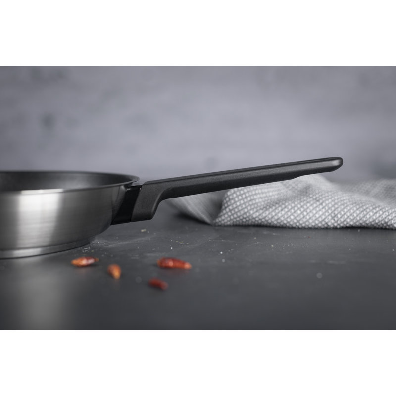 Kuhn Rikon Locarno Swiss Made Brushed Stainless Steel Non-Stick Induction Safe Frying Pan, 28 cm