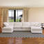 Grand canapé modulaire double en forme de U moderne à double couche