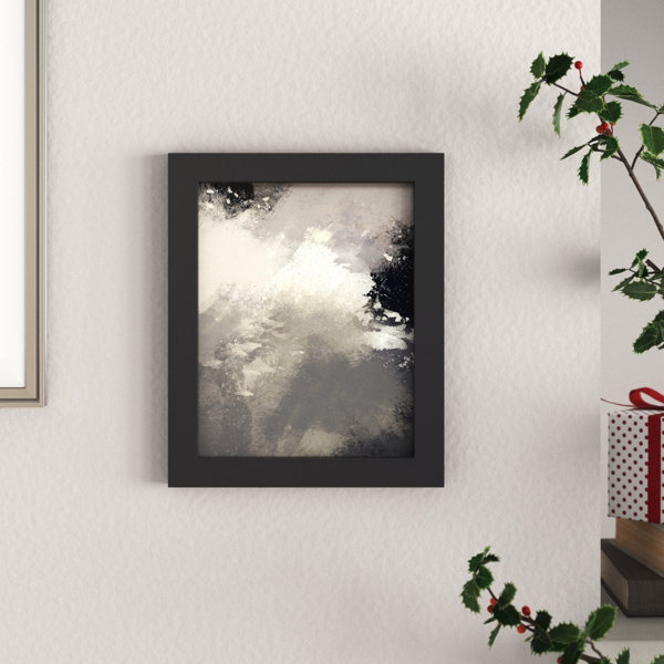 11x14 Matted to 8x10 Ridged Profile with White Mat Wall Frame, Distressed  Black