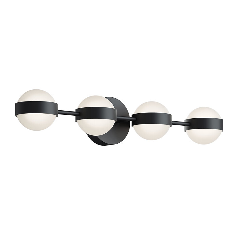 Macrae 30'' LED Vanity - White Acrylic Shade, Black