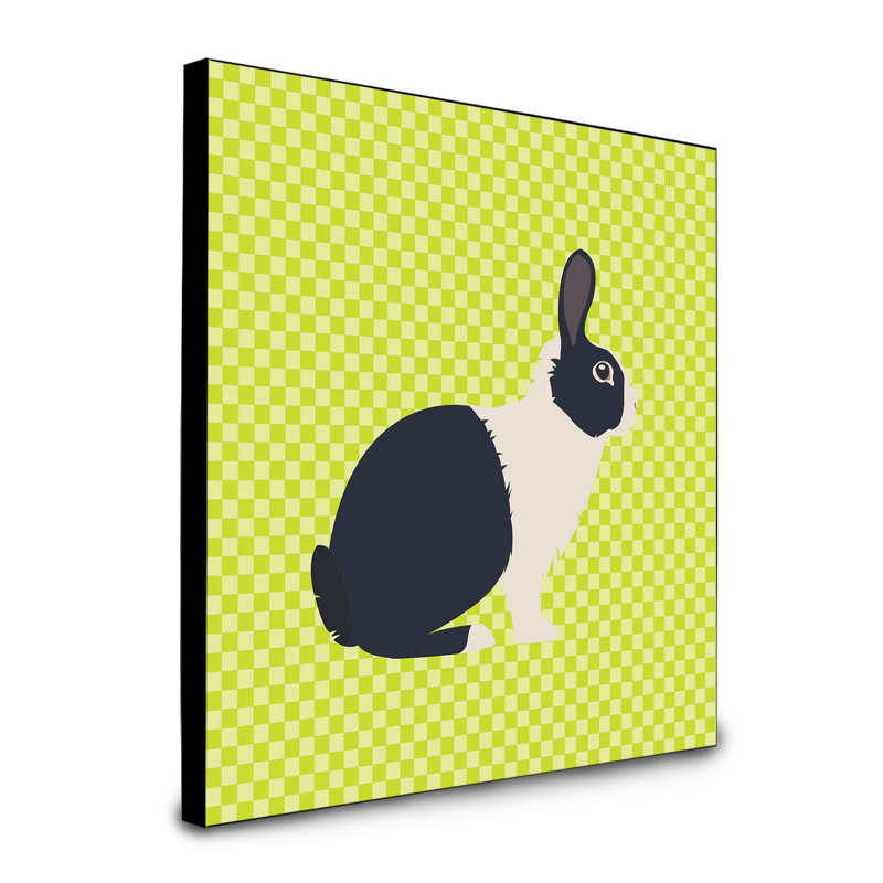 « hollandais lapin check », art encadré Brooksby, Vert