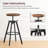 Bar Stools, Round Bar Chairs With Sturdy Metal Frame, Set Of 2 Industrial Bar Stools, Height Adjustable, Kitchen Breakfast Bar Stools, For Bar, Dining Room, Rustic Brown And Black Bahr0701