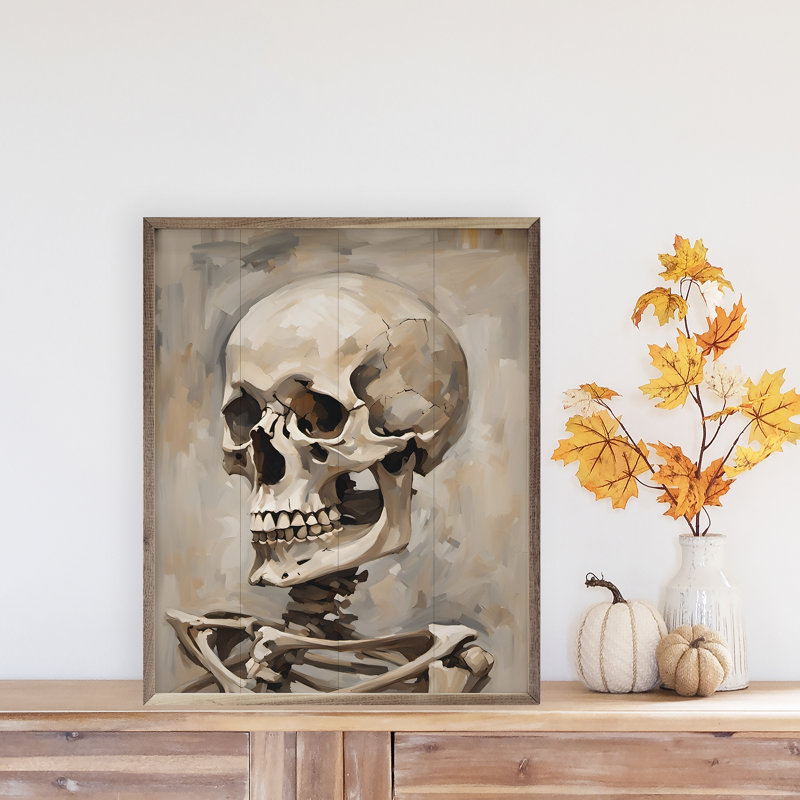 Portrait de squelette - impression d'un cadre photo sur bois, H 30 po x l 24 po