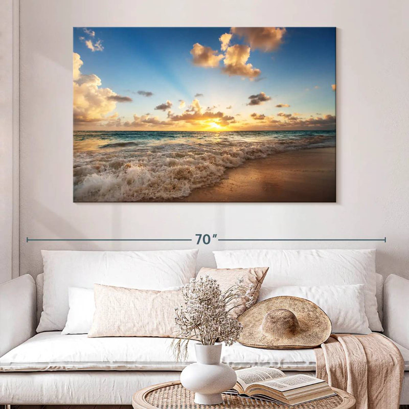Gillard Sunrise sur la plage des Caraïbes, H 34 po x l 51 po