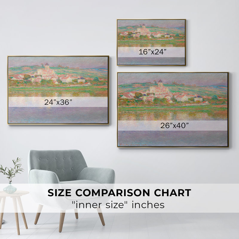Paysage rétro - CLII, H 27 po x l 41 po x P 2 po, Toile avec cadre flottant or