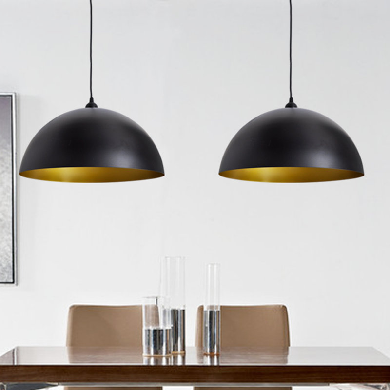Oliviana 2 - Light Dome Pendant, Black/Gold