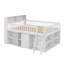 Queen-Sized Wooden Loft Bed Frame With Storage Headboard & LED Light, Low-Profile Loft Bed With Integrated Storage-1973327160-1973327167