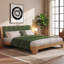 ​​King Size Upholstered Bed – Walnut /Natural & Green Elegance​-44509535-44509529
