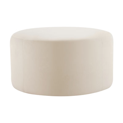 Velvet In Cream, 30" W X D 16" H, Enhances Room Appearance Cream With Upholstery, 29.67"X29.67"X15.71", Stylish Look