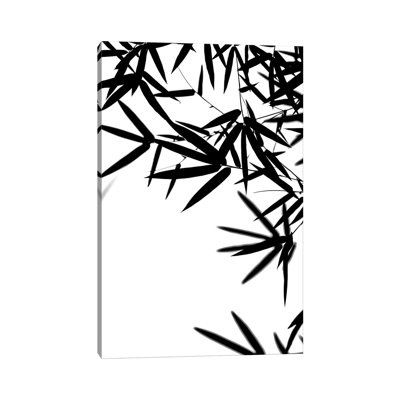 Bambus Leaves Black by Monika Strigel - Wrapped Canvas Print