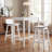 24.5" Counter Height Bar Stools Set of 4 w/ Footrest Solid Rubber Wood Legs-5328761-5328760