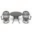 Ensemble de salle à manger 3 pièces en fonte d'aluminium avec chaises pivotantes et table ronde 3 pièces