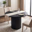 Table de salle à manger moderne avec rangement, table de cuisine de 42 pouces avec plateau en panneau de fibres à densité moyenne et piédestal cannelé en métal pour appartement-775953747