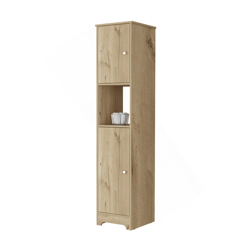 Armoire à linge en chêne clair Brighton, Beige