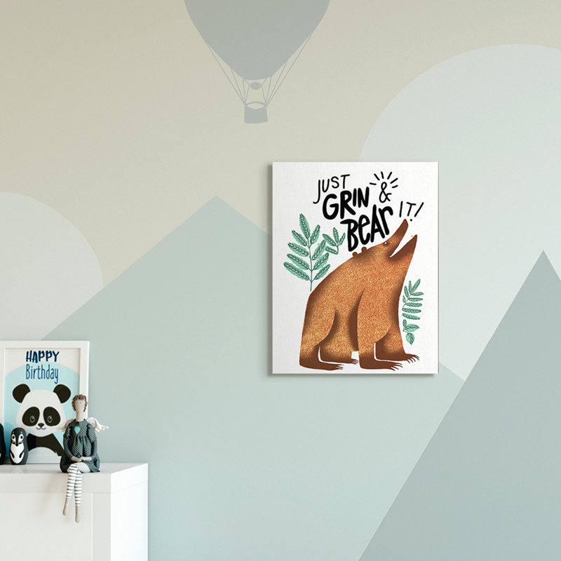 «Rico Grin and Bear It», art animalier, H 48 po x l 36 po, Toile tendue