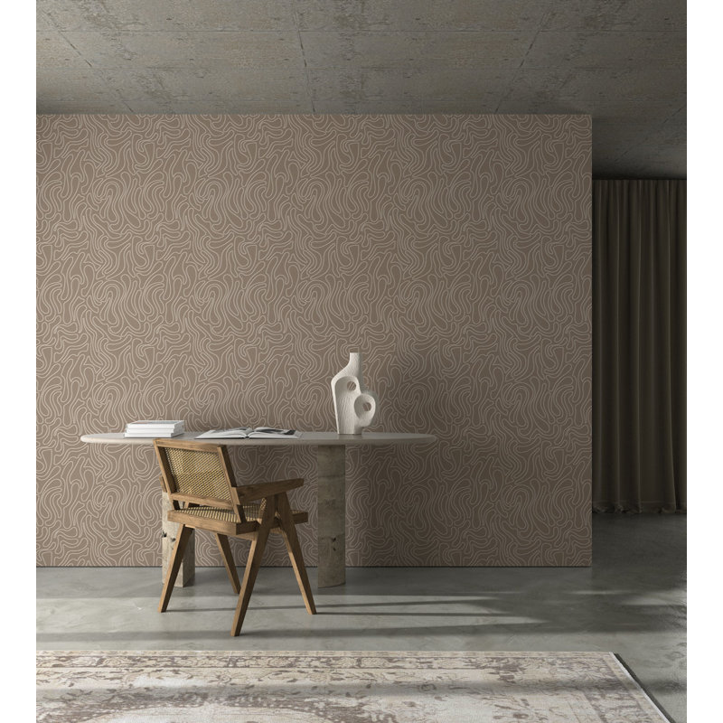 Aire - Papier peint taupe foncé par Sabrina Yvonne